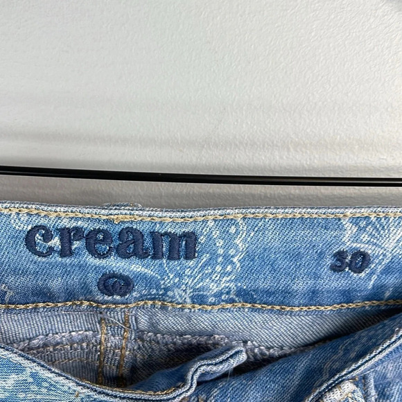 CREAM Mason Butterfly Cropped Shape Fit Jeans Blue Light Wash Mid Rise Fray 30 - Picture 8 of 13